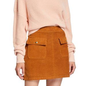 FRAME Le Cord Bailey Flap-Pocket Skirt, 25